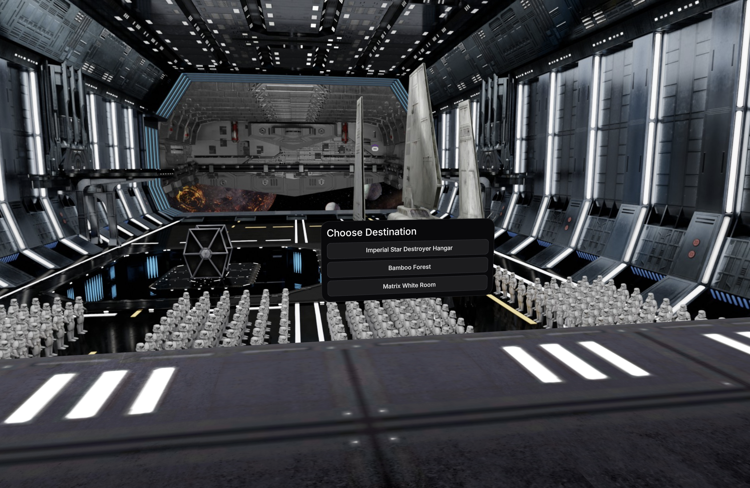 SakuraXR — Imperial Star Destroyer scene, desktop